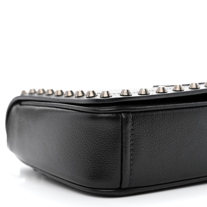 Prada Glace Calfskin Studded Crossbody Black 10 of 11