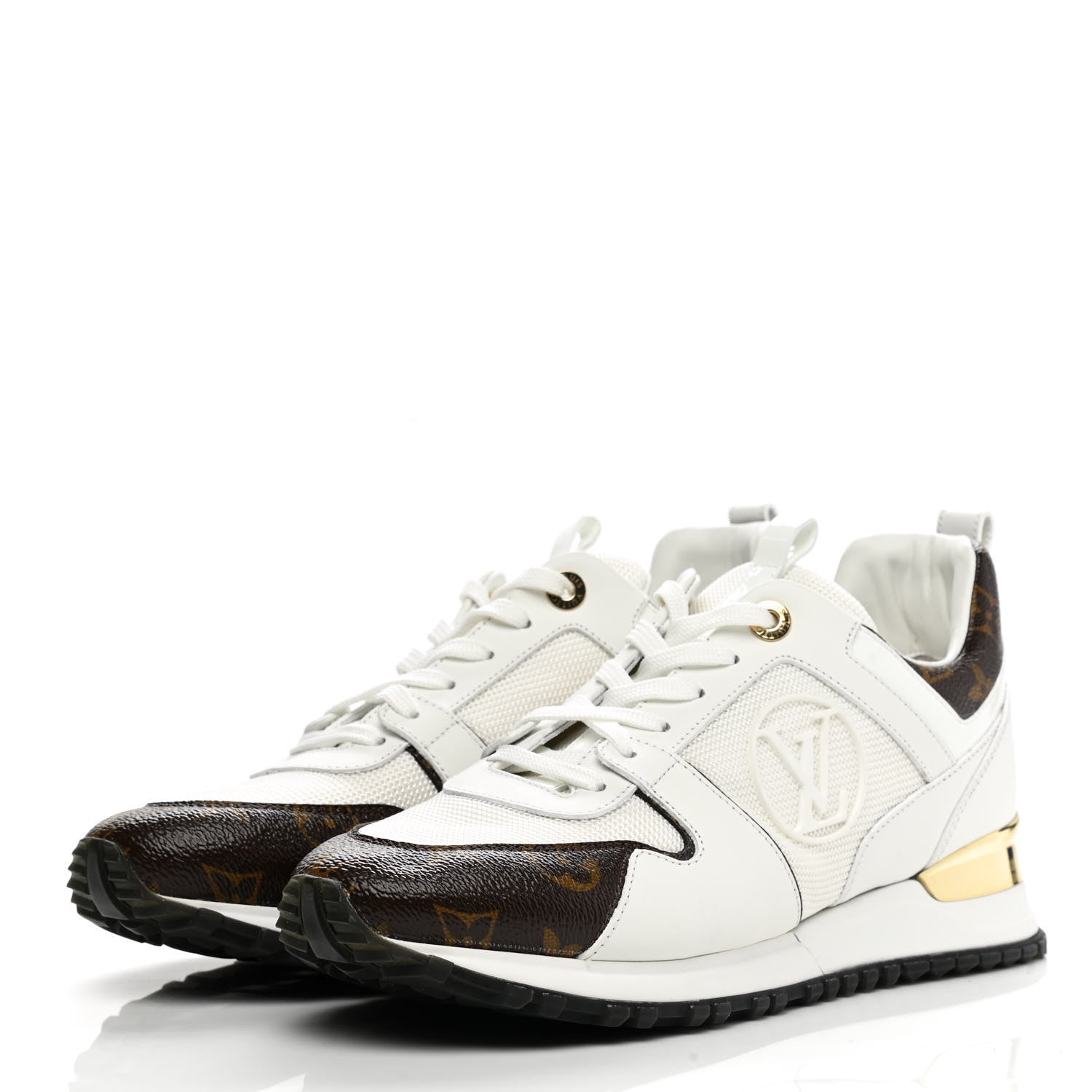 Louis Vuitton Calfskin Monogram Run Away Sneakers 39.5 White 3 of 9