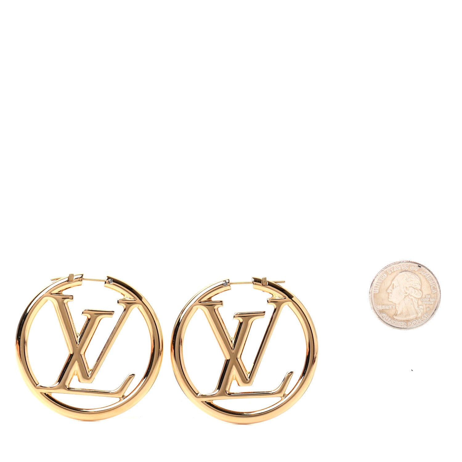 Louis Vuitton Metal Louise Hoop Earrings Gold 2 of 5