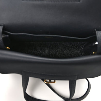 Hermes Taurillon Clemence Halzan 25 Black 5 of 13