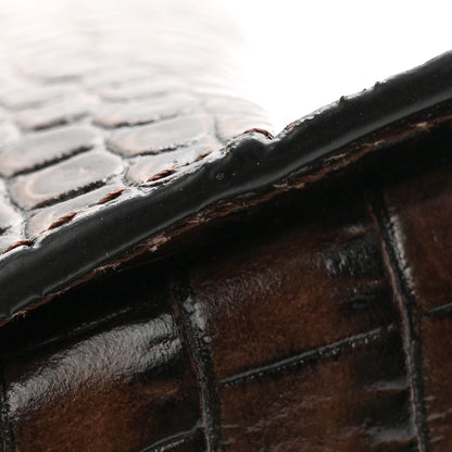 Christian Louboutin Crocodile Embossed Calfskin Loubi Twist Zip Clutch Bag Brown 8 of 10