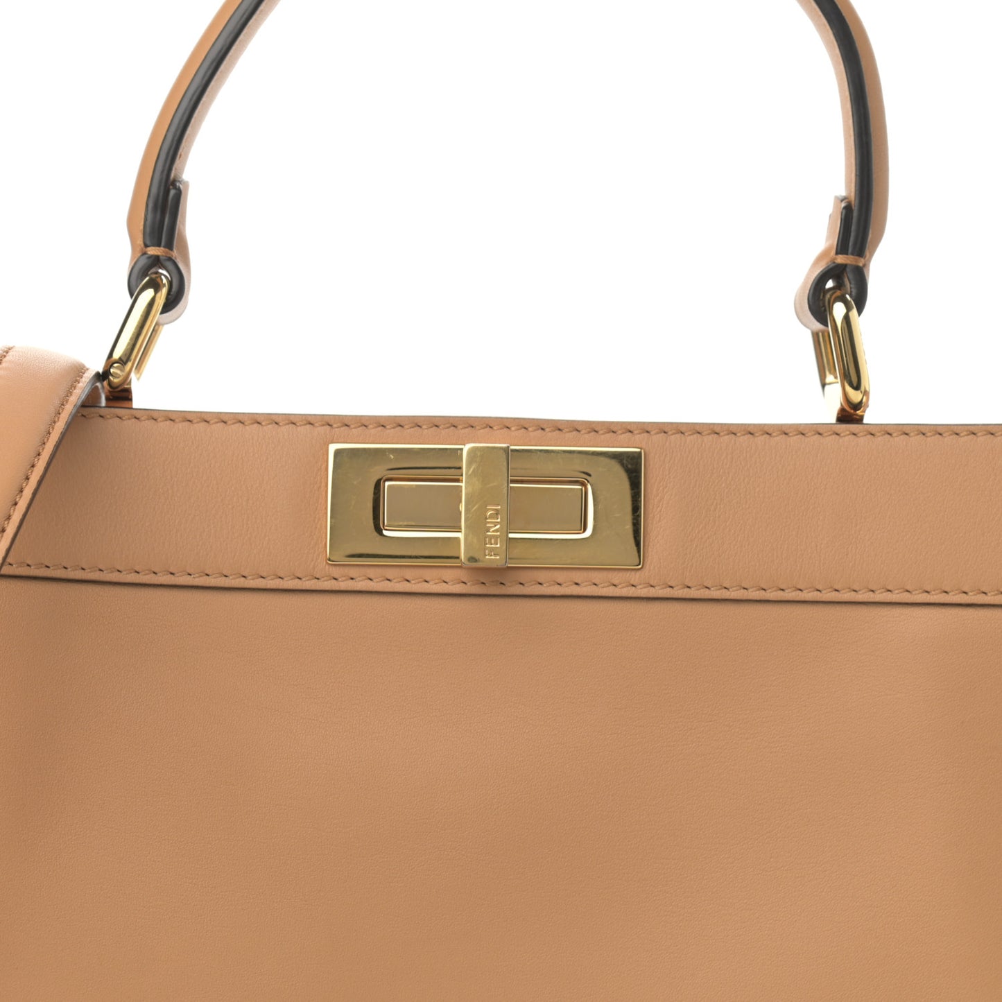 Vitello Seta Shiny Nappa Medium Peekaboo I SEE U Satchel Miele Scuro Light Rose