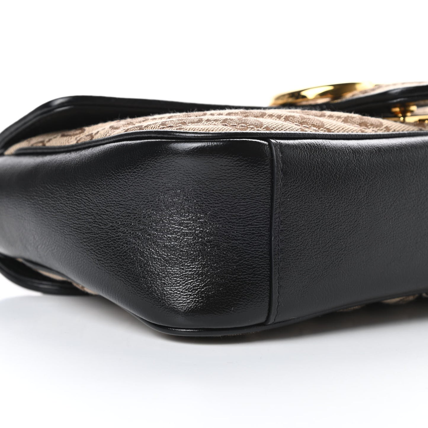 Monogram Matelasse Diagonal Small GG Marmont Shoulder Bag Beige Black