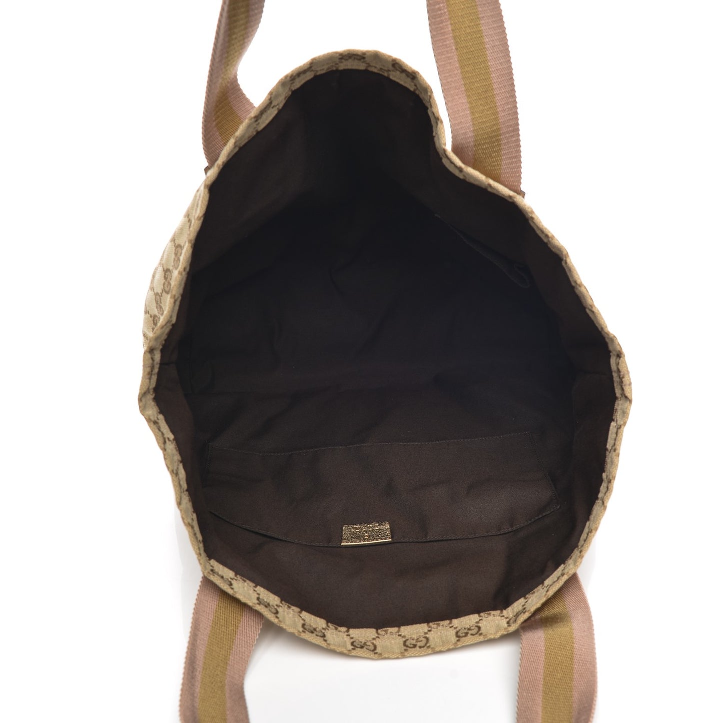 GG Monogram Medium Web Handle Vertical Tote Pink Gold