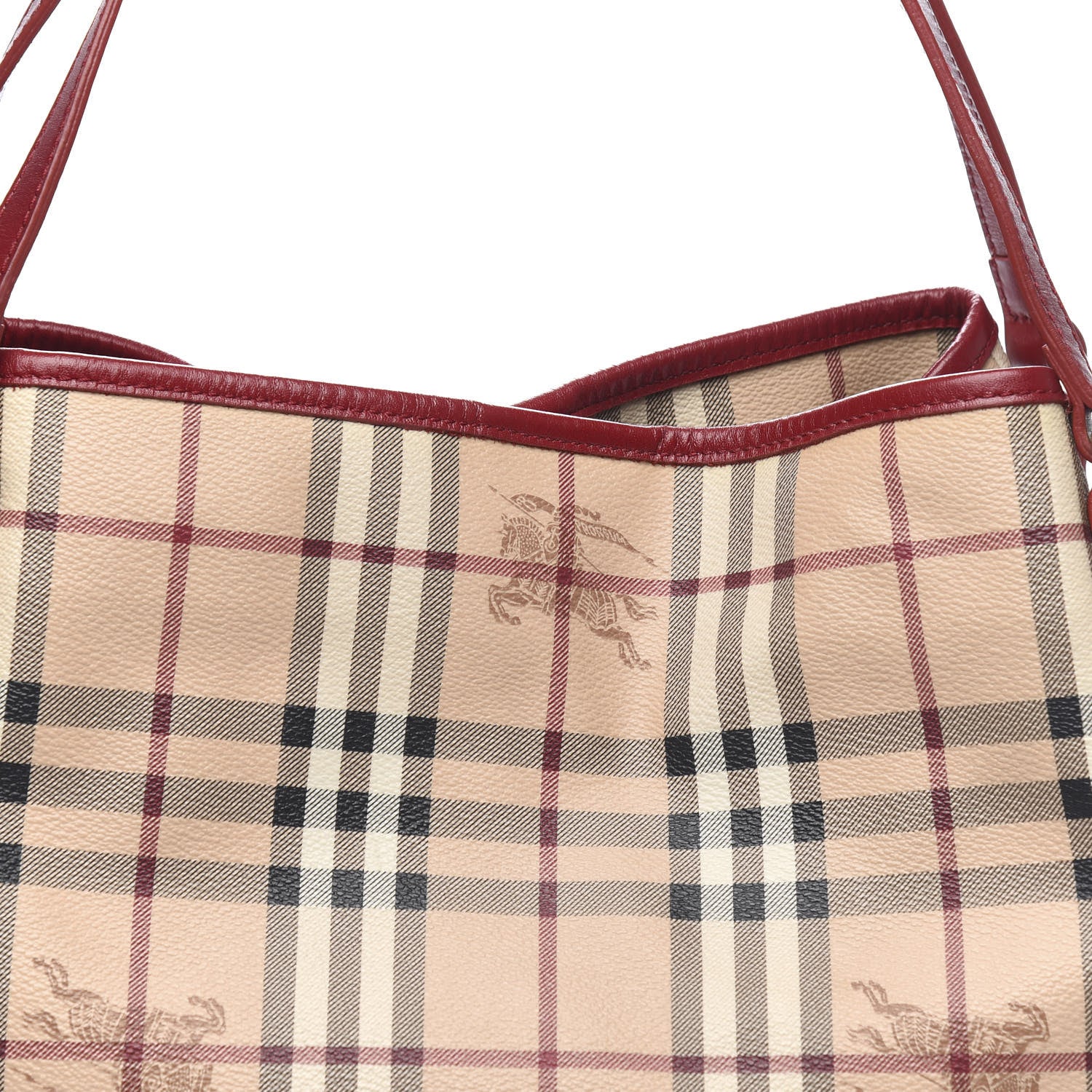 Burberry Haymarket Check Small Canterbury Tote Military Red 13 of 13