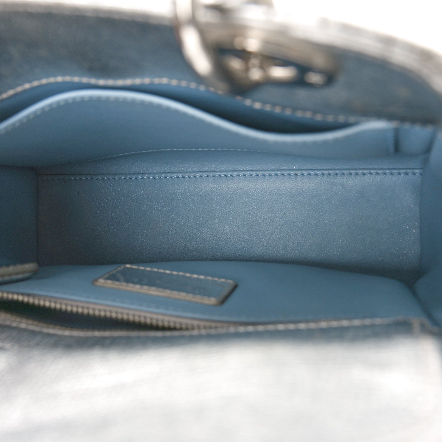 Christian Dior Metallic Grained Calfskin Cannage Small Lucky Badges My Lady Dior Silver 5 of 10