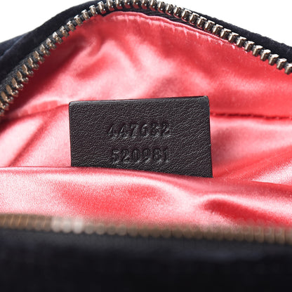 Gucci Velvet Matelasse Small GG Marmont Chain Shoulder Bag Black 7 of 10