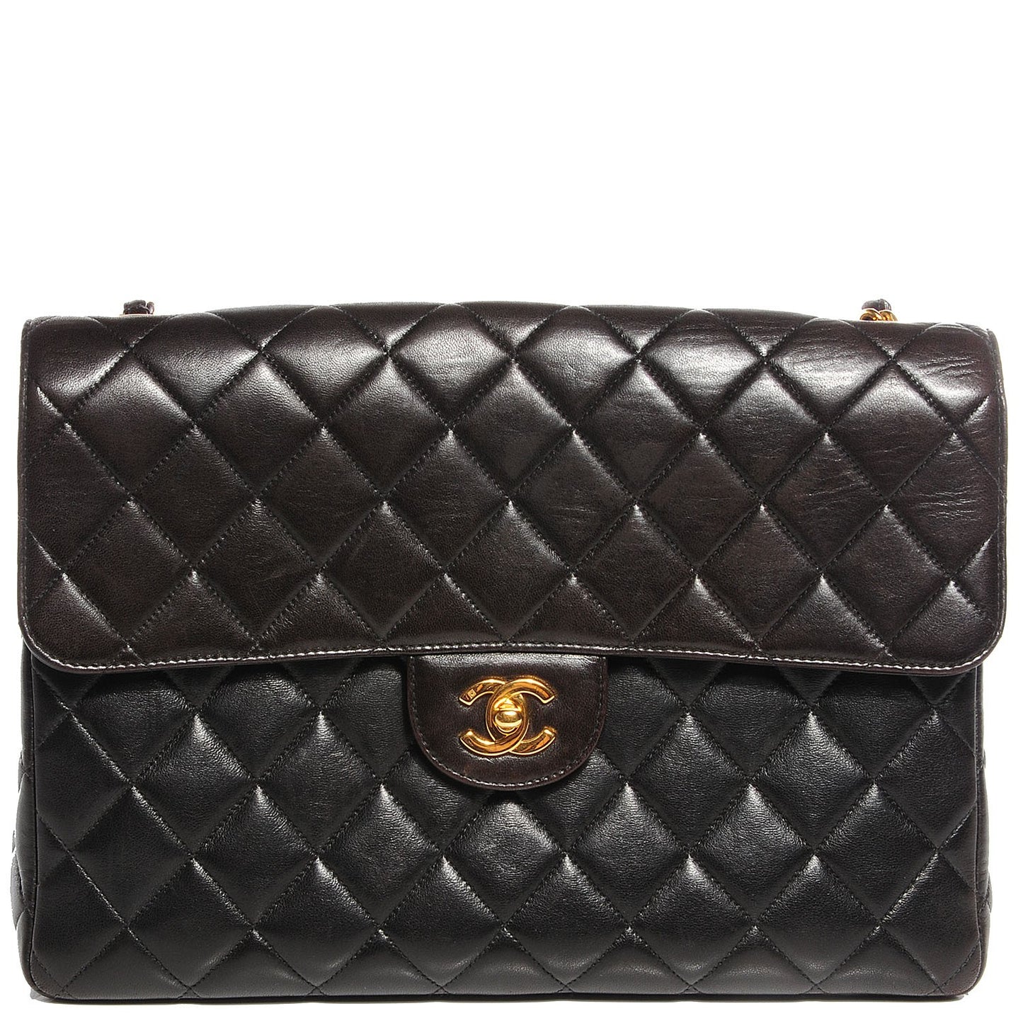 Lambskin Jumbo Single Flap Black