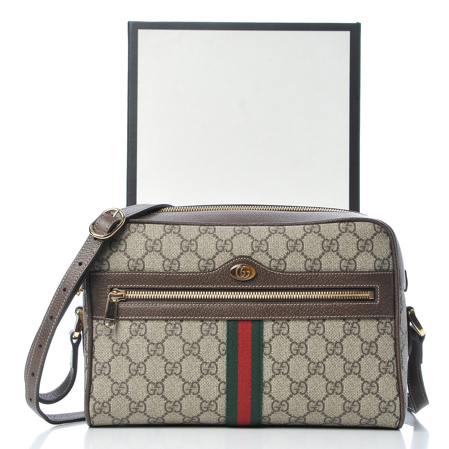 Gucci GG Supreme Monogram Web Small Ophidia Shoulder Bag Brown 8 of 8