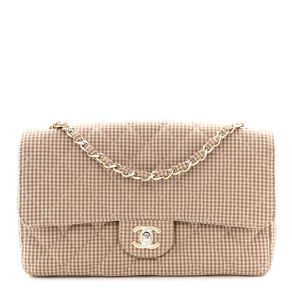 Chanel Toile Gingham Medium Single Flap Beige 1 of 11