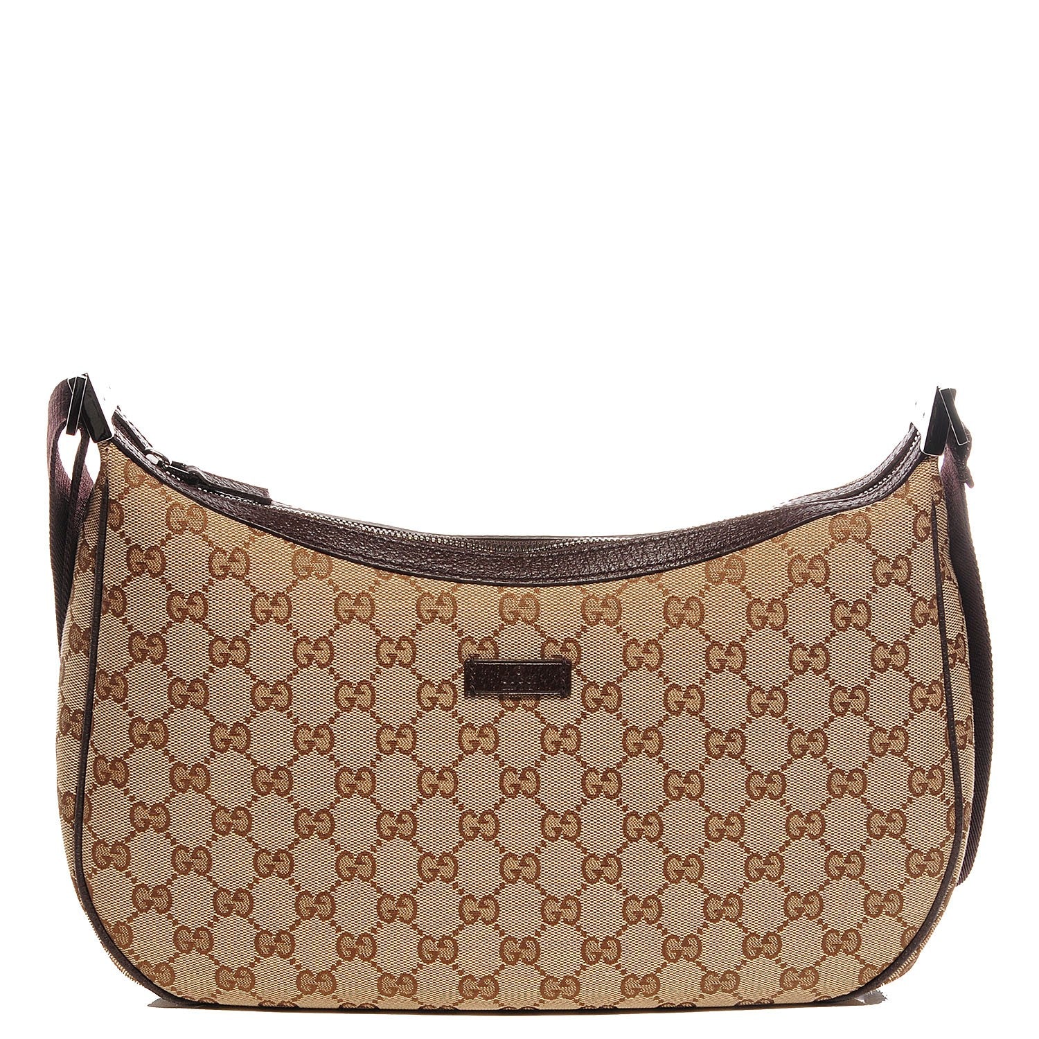 Gucci Monogram Medium Half Moon Hobo Dark Brown 1 of 10
