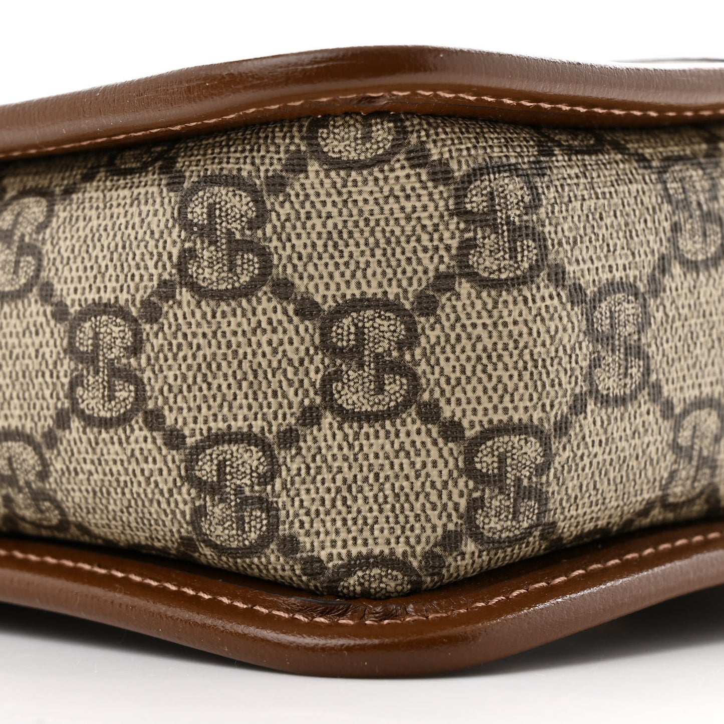 GG Supreme Monogram Azalea Calfskin Mini Retro Interlocking G Shoulder Bag Beige Ebony Brown Sugar