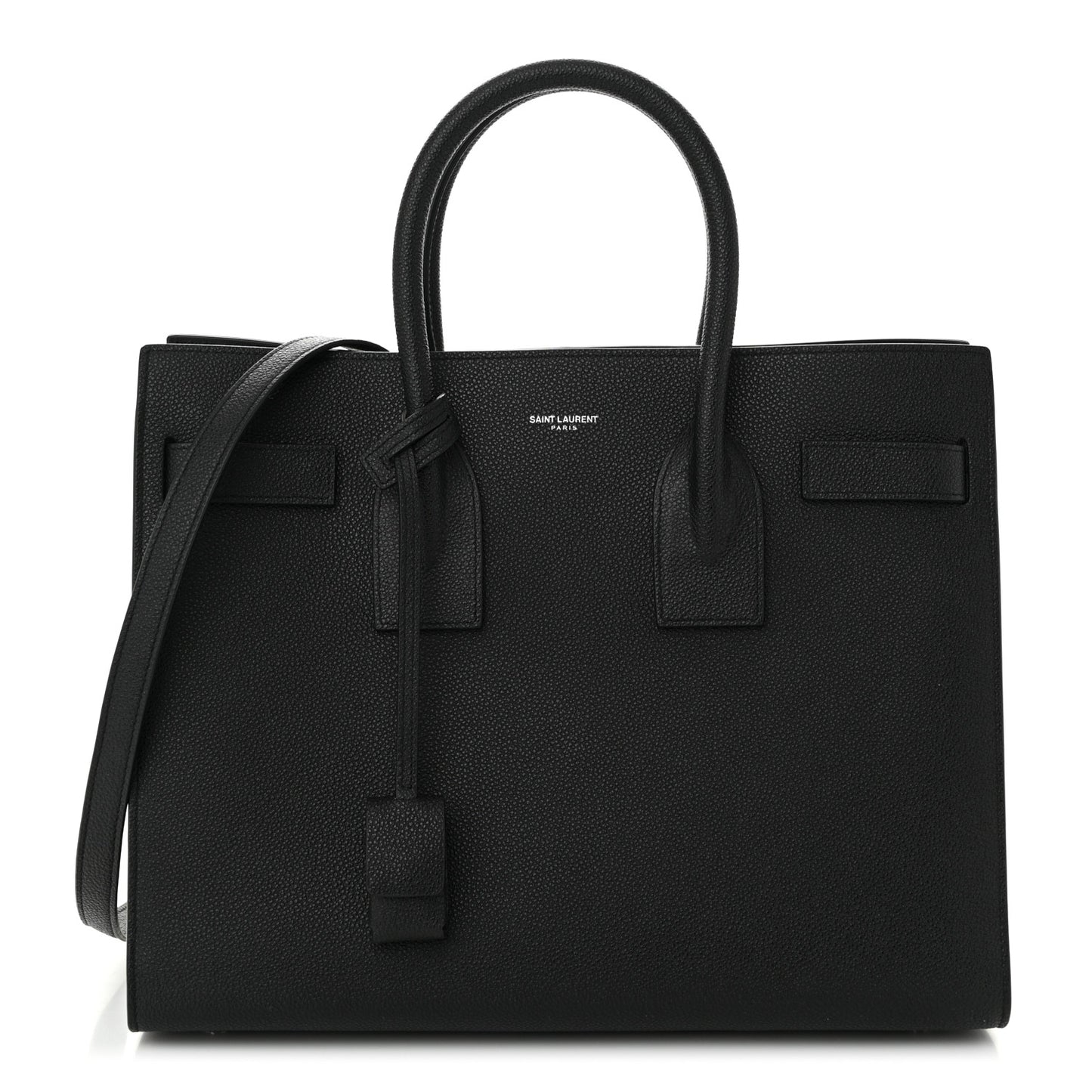 Grained Calfskin Small Sac De Jour Black