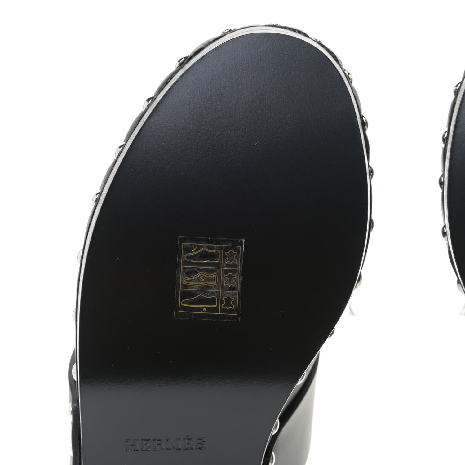 Hermes Calfskin Calya Mules 36 Black 7 of 10