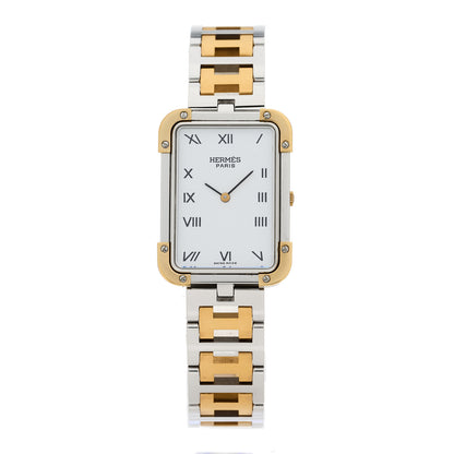 Hermes Stainless Steel 24mm Rectangle Croisiere Quartz Watch White 1 of 4