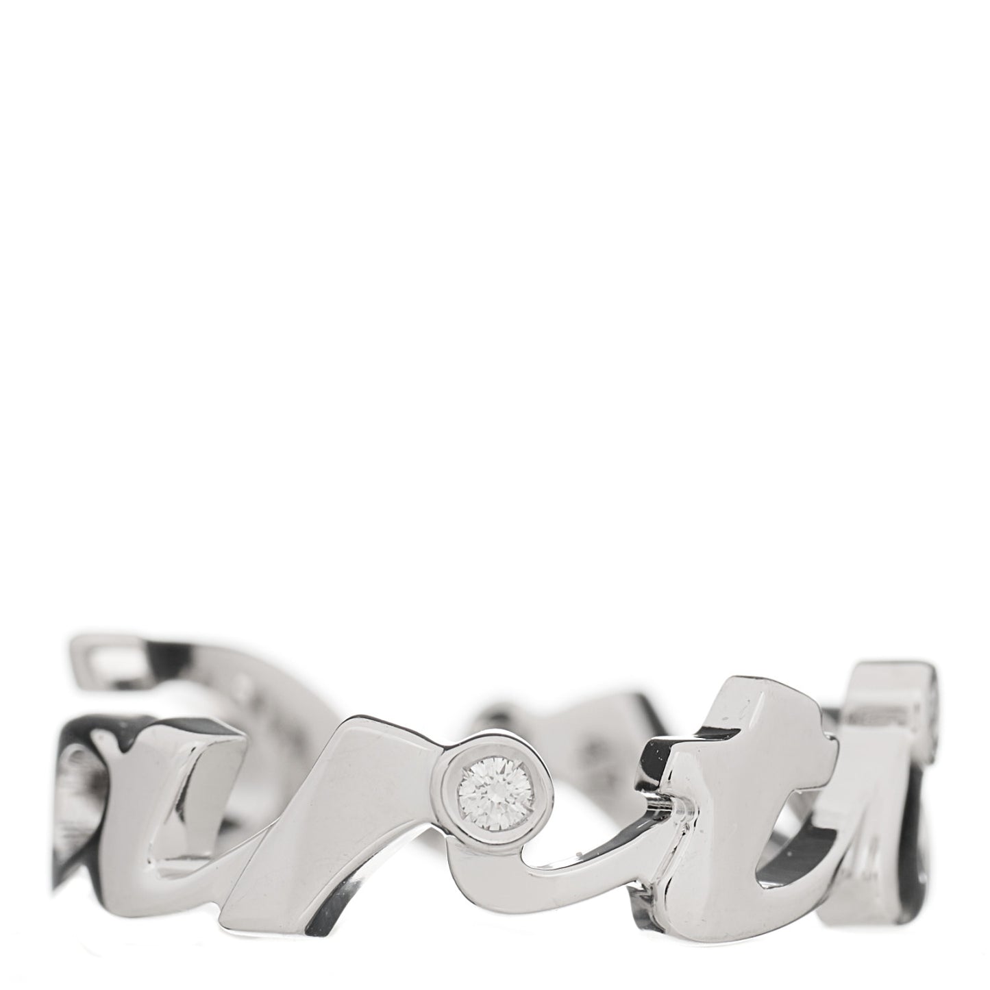 18K White Gold Diamond Signature Ring 47 4