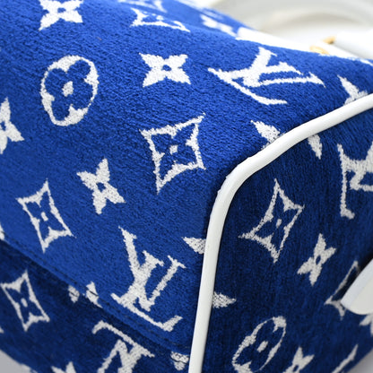 Louis Vuitton Jacquard Velvet Monogram LV Match Speedy Bandouliere 20 Blue 8 of 10