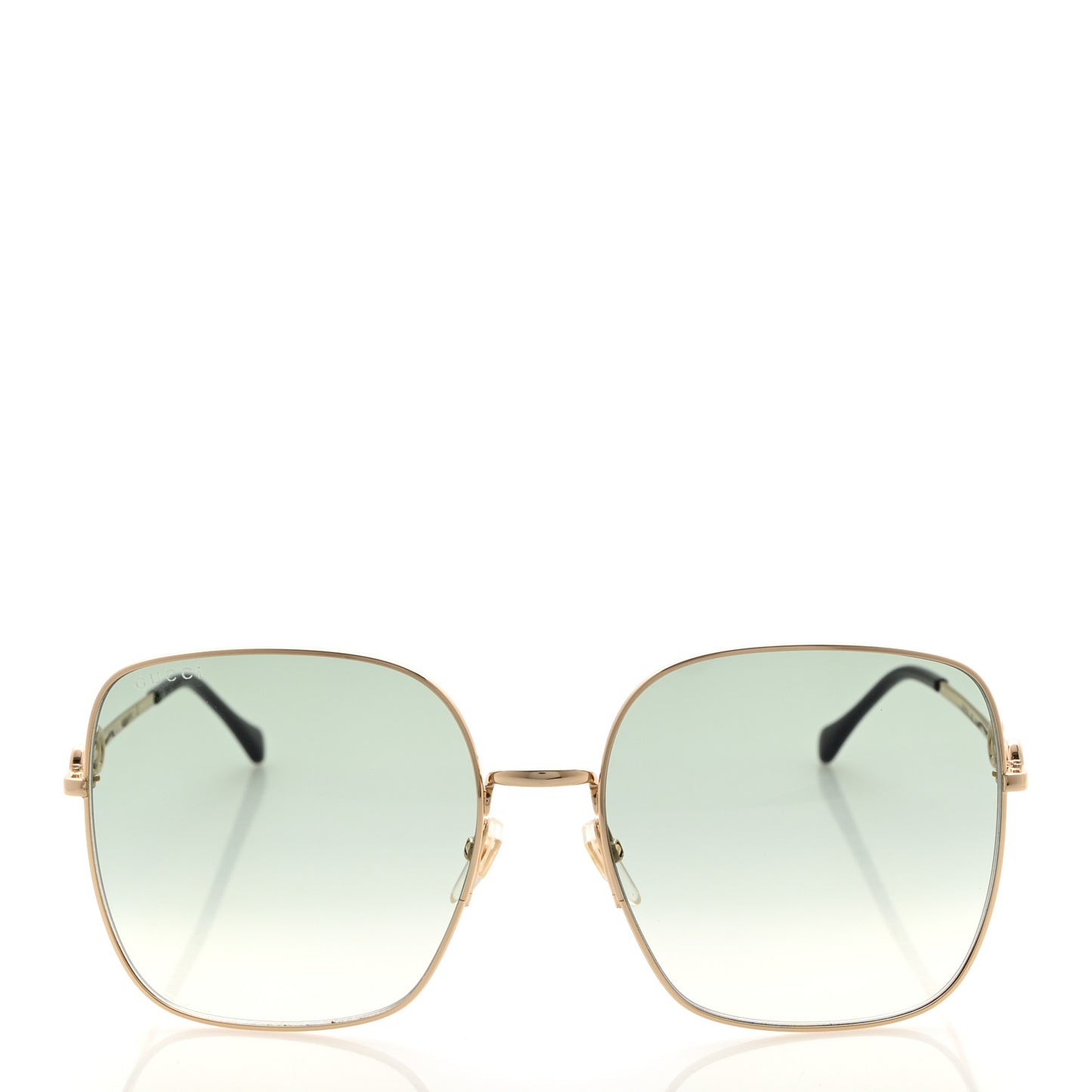 Metal Horsebit Square Frame Sunglasses GG0879S Gold