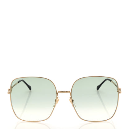 Gucci Metal Horsebit Square Frame Sunglasses GG0879S Gold 2 of 8