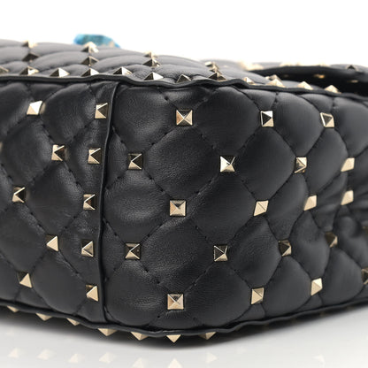 Valentino Garavani Lambskin Large Rockstud Spike Shoulder Bag Black 8 of 12
