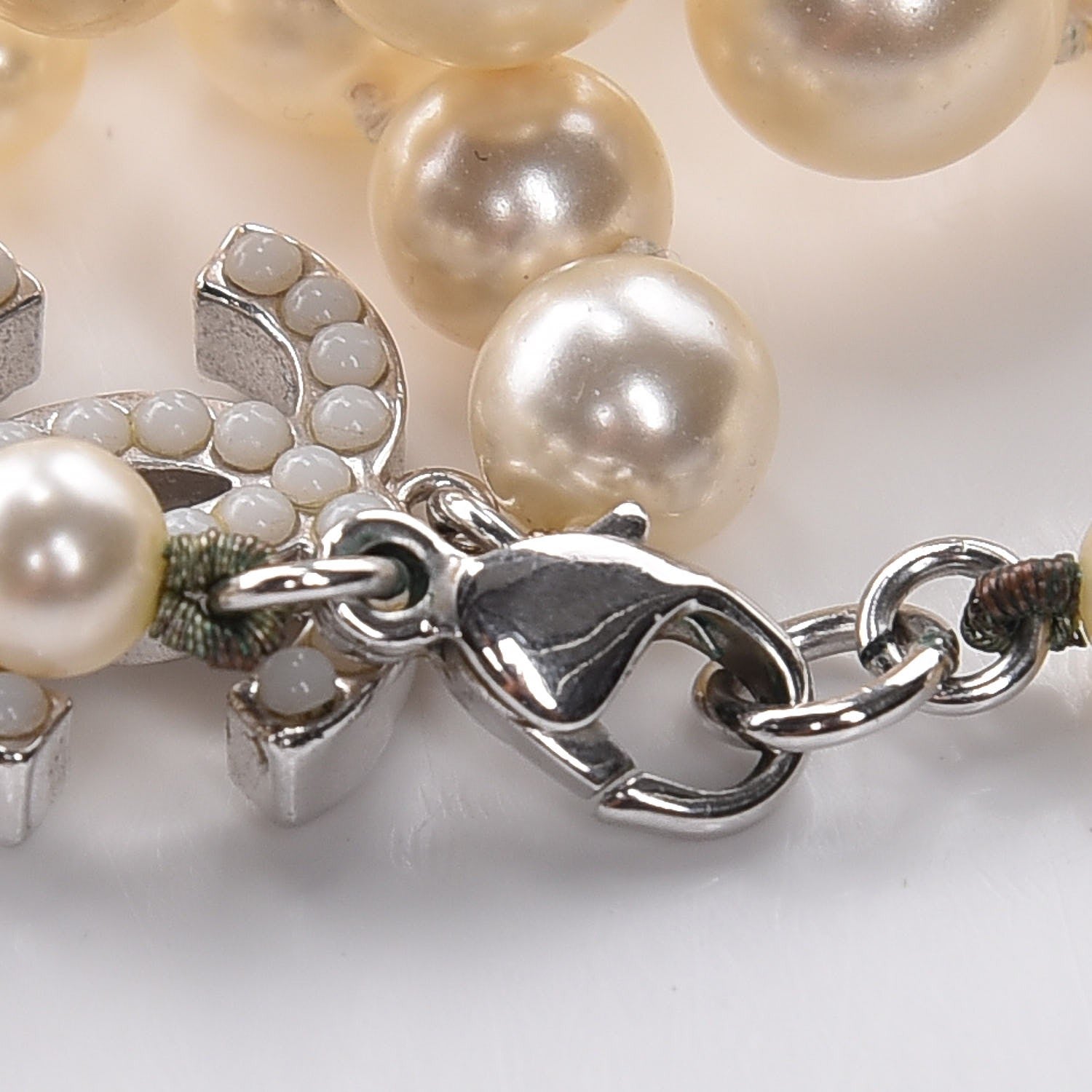 Chanel Pearl CC Long Necklace Silver 4 of 4