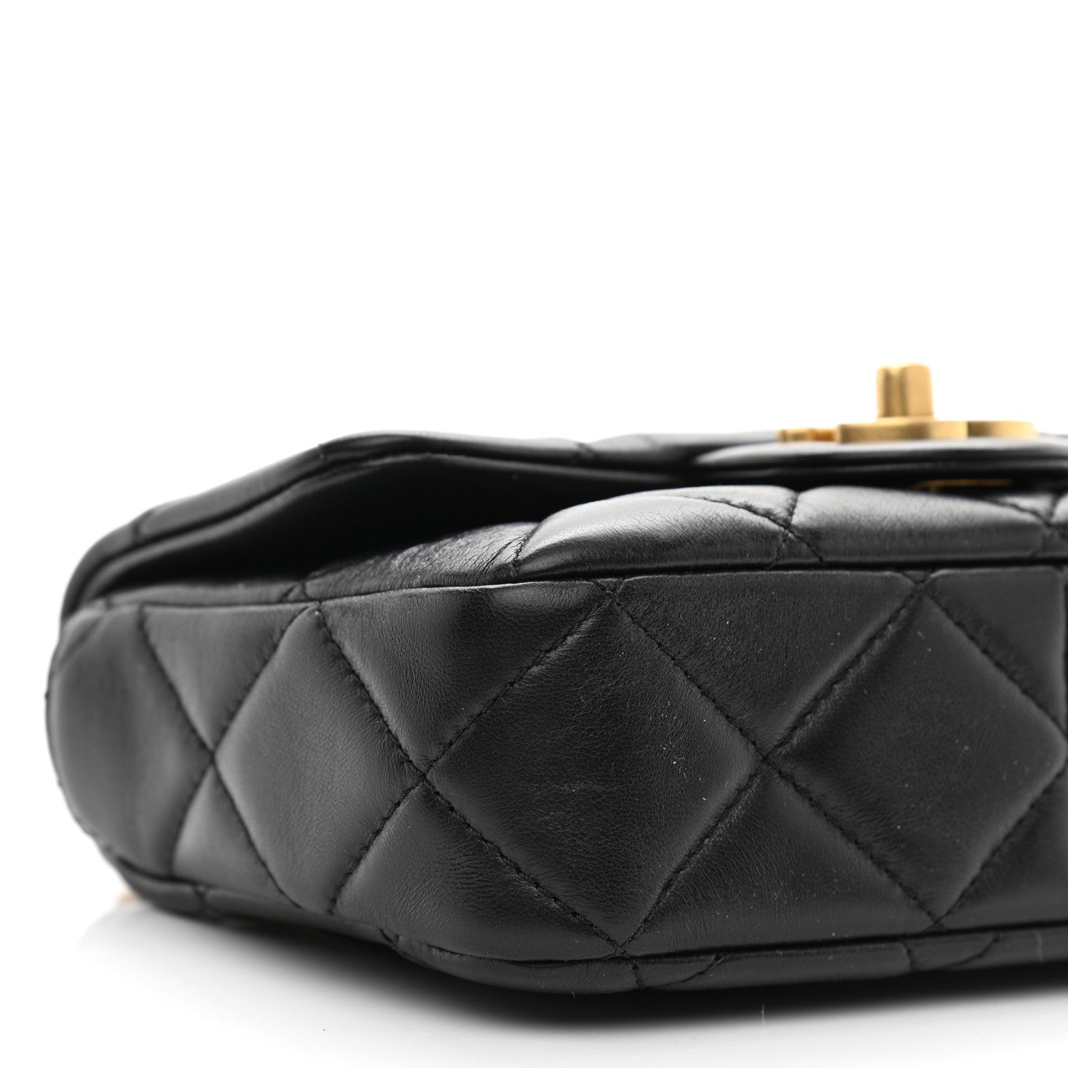 Chanel Lambskin Enamel Quilted Mini Pending CC Square Flap Black 9 of 10