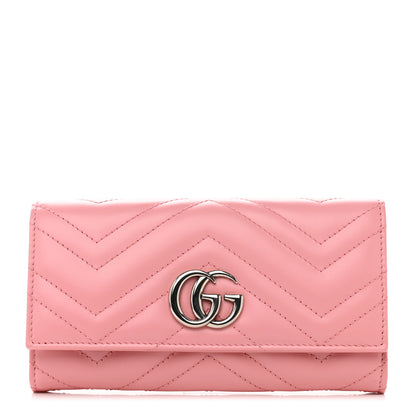 Gucci Calfskin Matelasse GG Marmont Continental Wallet Wild Rose 1 of 8