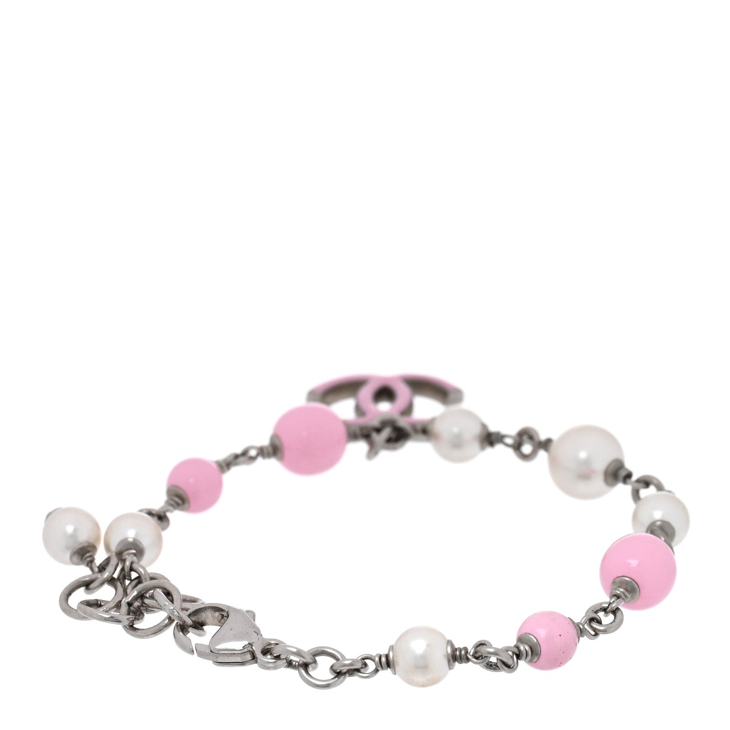 Chanel Pearl Enamel CC Bracelet Pink 3 of 5