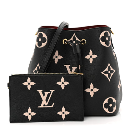 Louis Vuitton Empreinte Monogram Giant Neonoe MM Black Beige 3 of 11