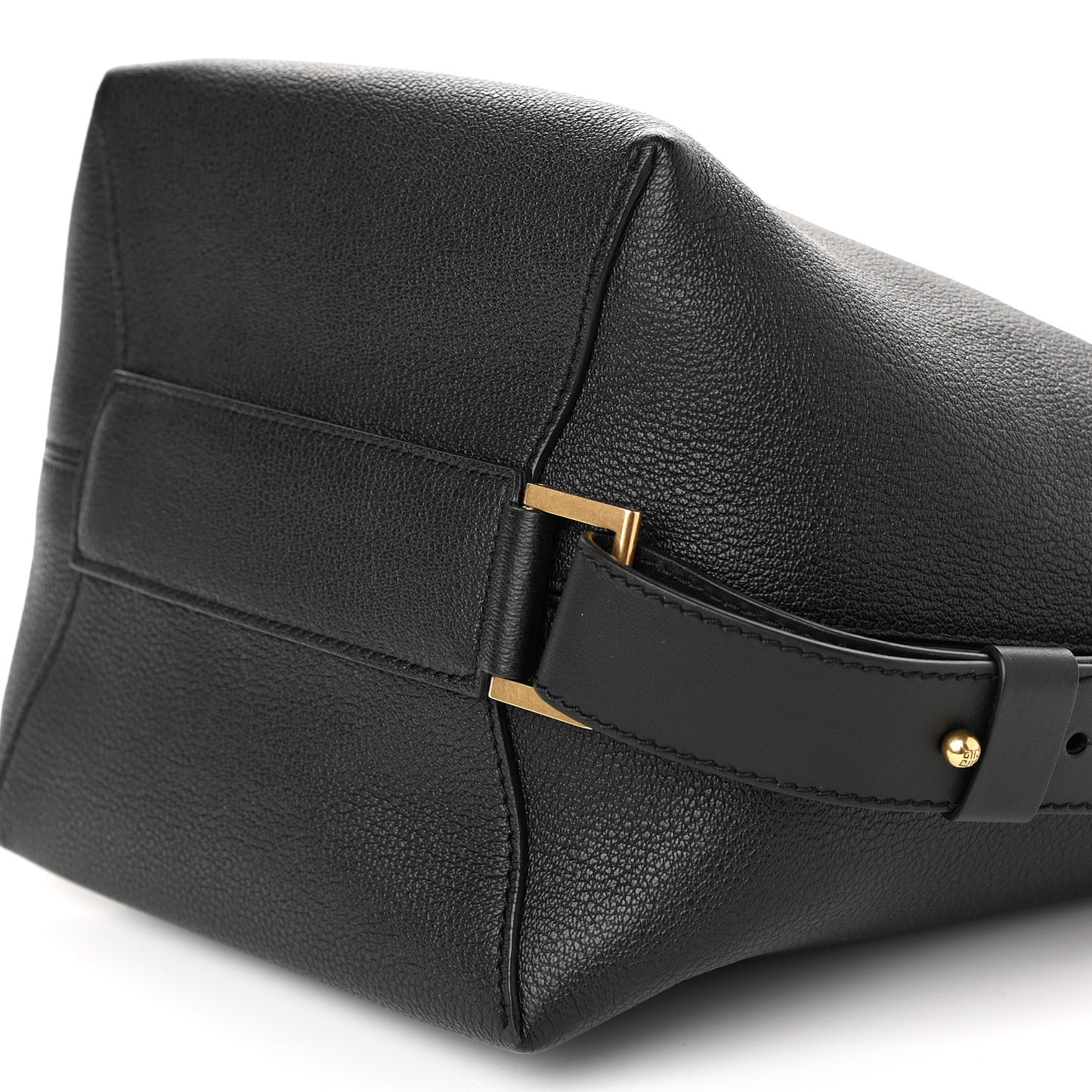 Grained Calfskin GV Bucket Bag Black