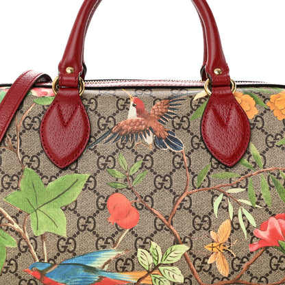 Gucci GG Supreme Monogram Tian Small Boston Beige Multicolor Red 9 of 15