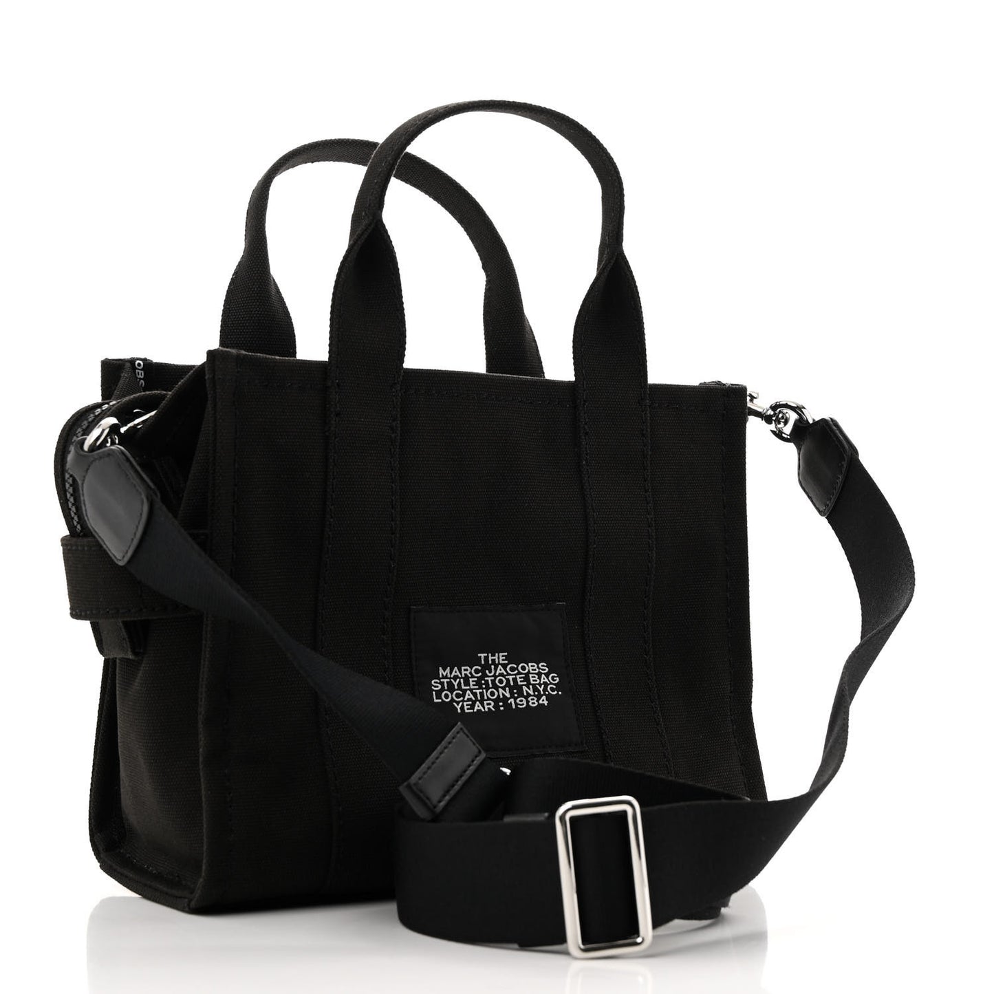 Cotton Canvas Small The Traveler Tote Bag Black