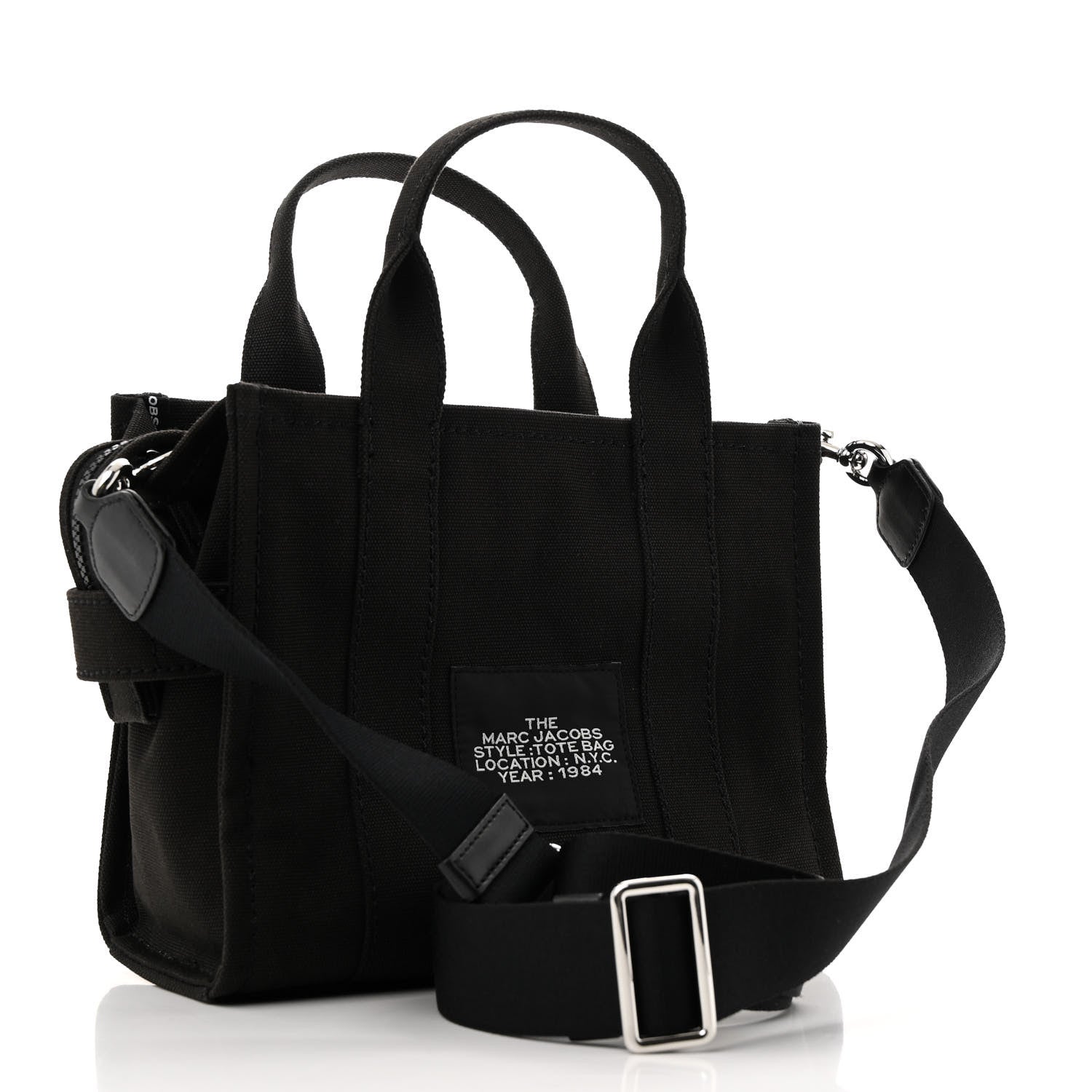 Marc Jacobs Cotton Canvas Small The Traveler Tote Bag Black 3 of 13