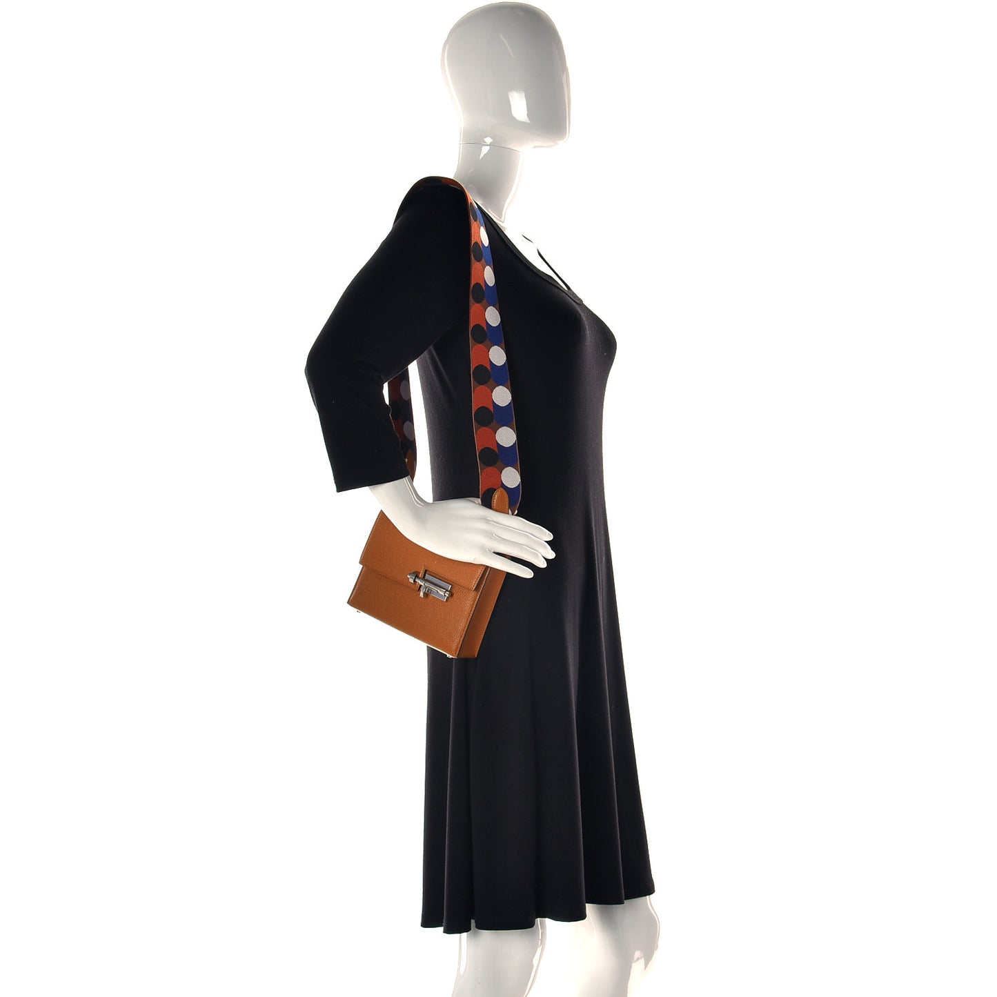 Chevre Mysore Mini Verrou Large Strap Bag Caramel