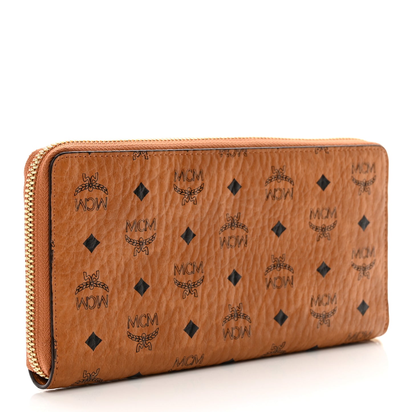 Visetos Large Zip Around Wallet Cognac