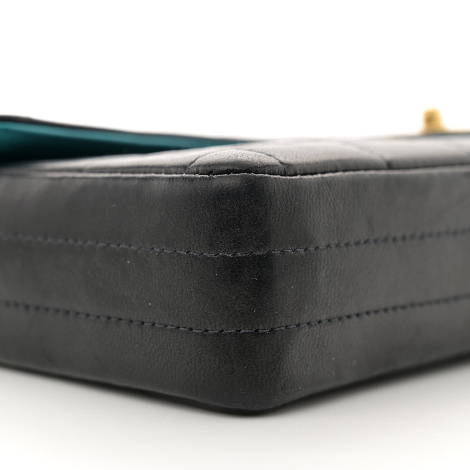 Chanel Lambskin Quilted East West Chocolate Bar Flap Navy 9 of 12
