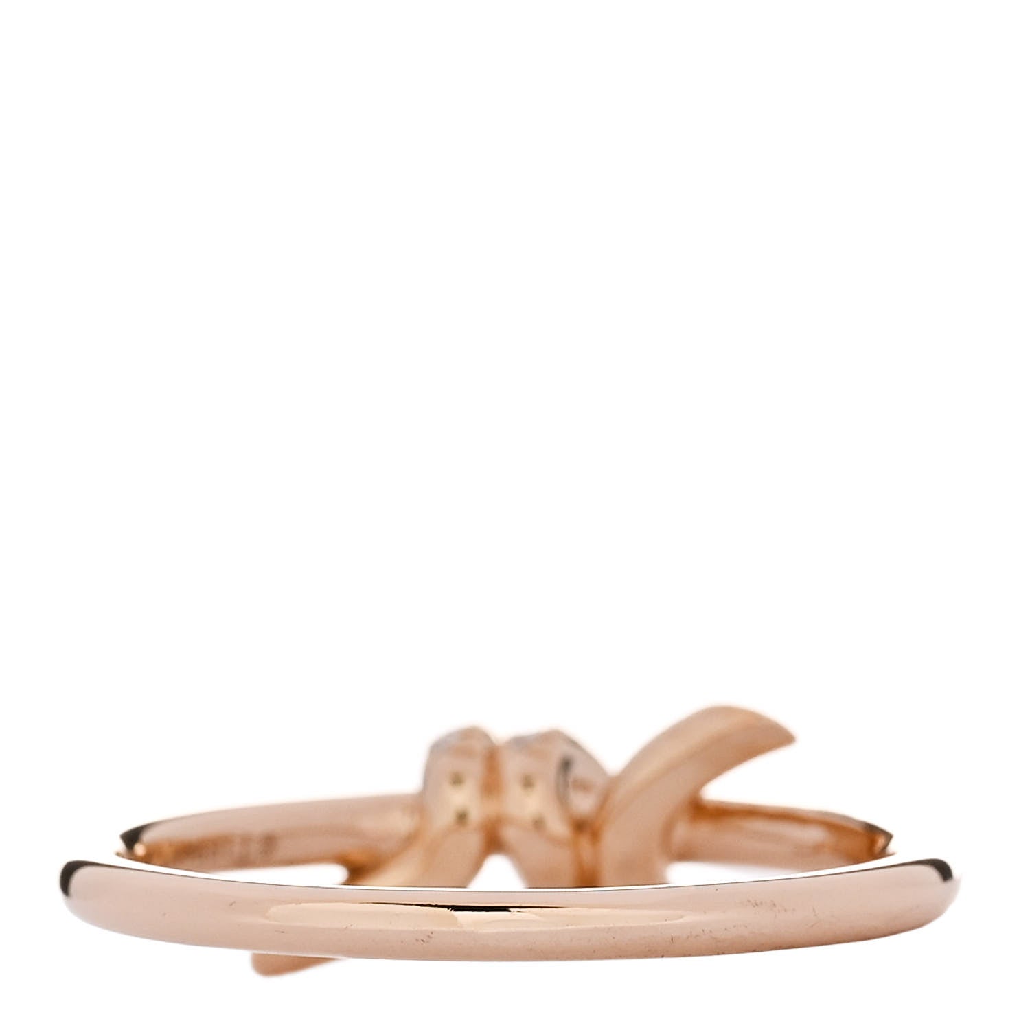 Tiffany 18K Rose Gold Diamond Small Knot Ring 55 7.25 3 of 5