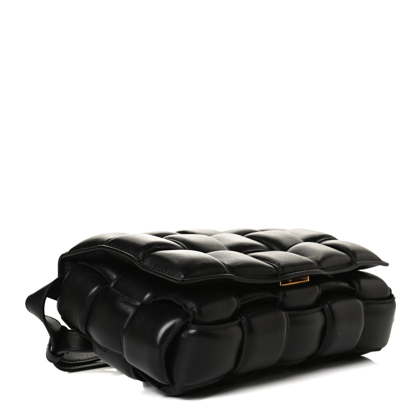 Nappa Maxi Intreccio Padded Cassette Crossbody Bag Black