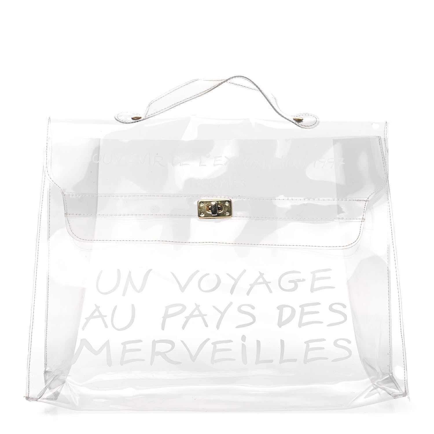 Hermes Vinyl Souvenir De L'Exposition Kelly Transparent 1 of 4