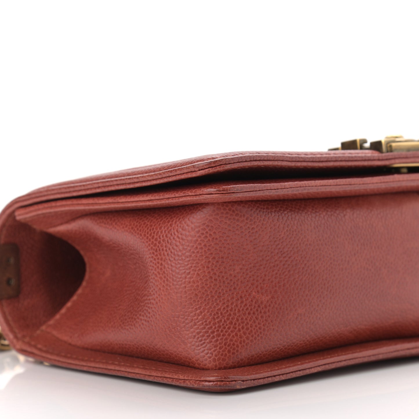 Caviar Quilted Medium Boy Flap Dark Orange