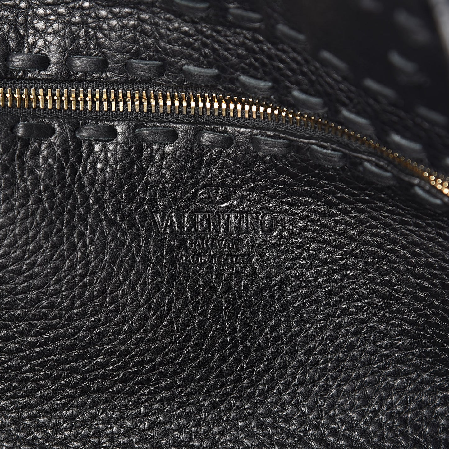 Grained Calfskin C-Rockee Fringe Tote Black