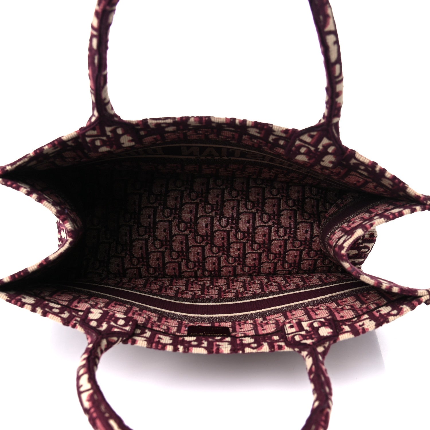 Christian Dior Oblique Medium Book Tote Burgundy Multicolor 4 of 10