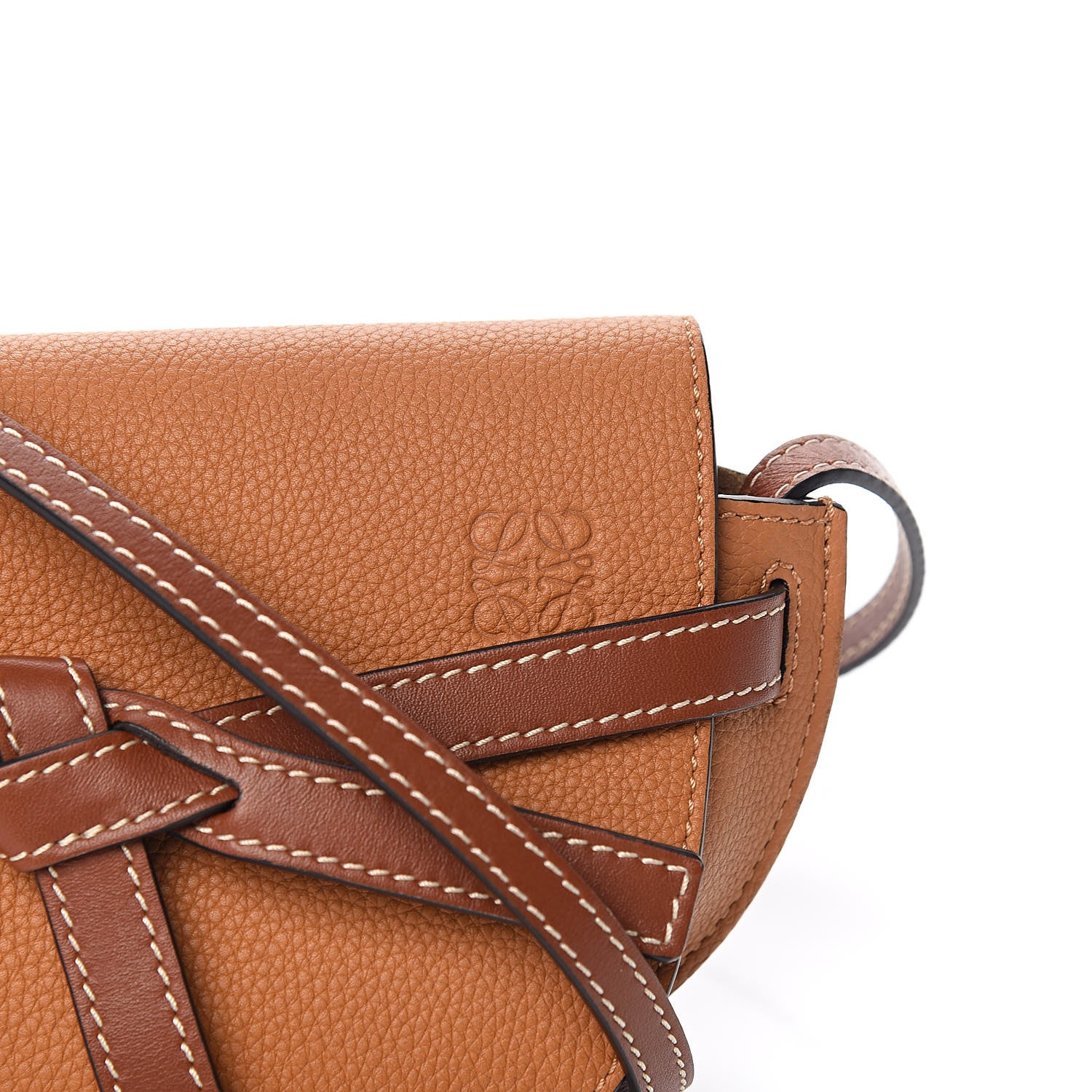Loewe Grained Calfskin Mini Gate Crossbody Bag Caramel Pecan 9 of 9