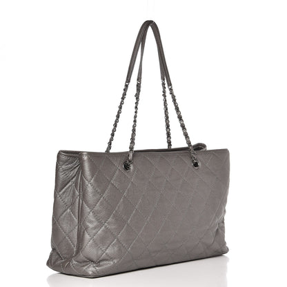 Chanel Metallic Caviar Quilted Large Shopping Tote Grey 3 of 7