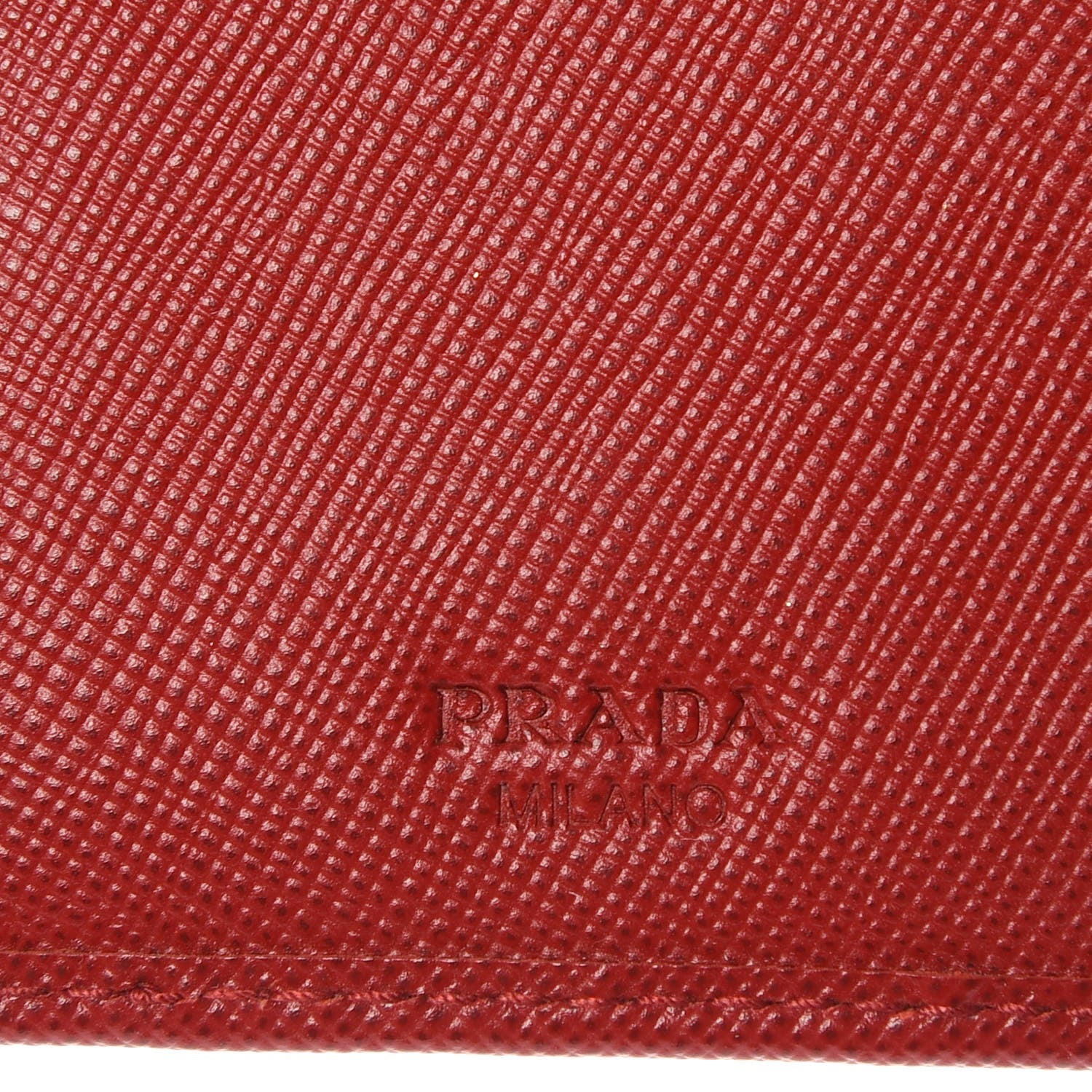 Prada Saffiano Metal Compact Wristlet Wallet Fuoco 6 of 10