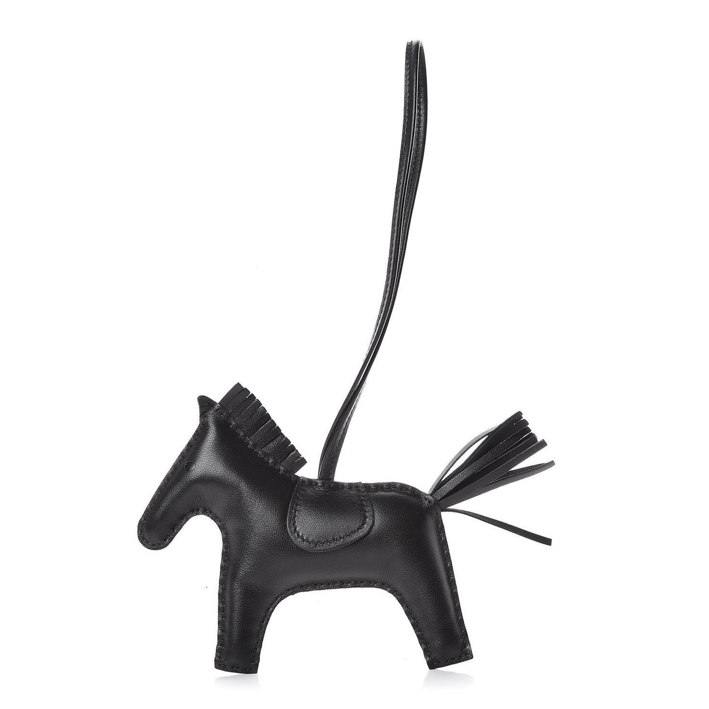 Milo Lambskin Grigri Rodeo Horse Bag Charm MM So Black