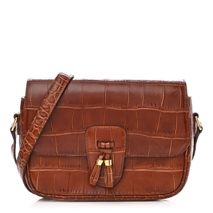 Celine Calfskin Crocodile Embossed Medium Tassel Bag Tan 1 of 13