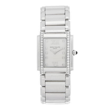 Patek Philippe Stainless Steel Diamond 25mm Twenty-4 Quartz Watch White 4910/10A-011 1 of 4