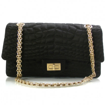 Chanel Satin Croc 2.55 Reissue Flap Black 1 of 10