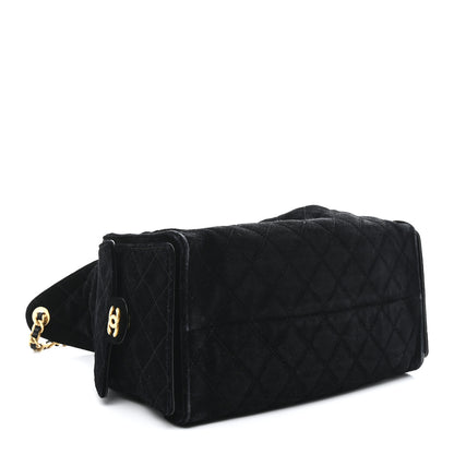 Chanel Suede Quilted Medium Chanel 25 Handbag Black 4 of 10